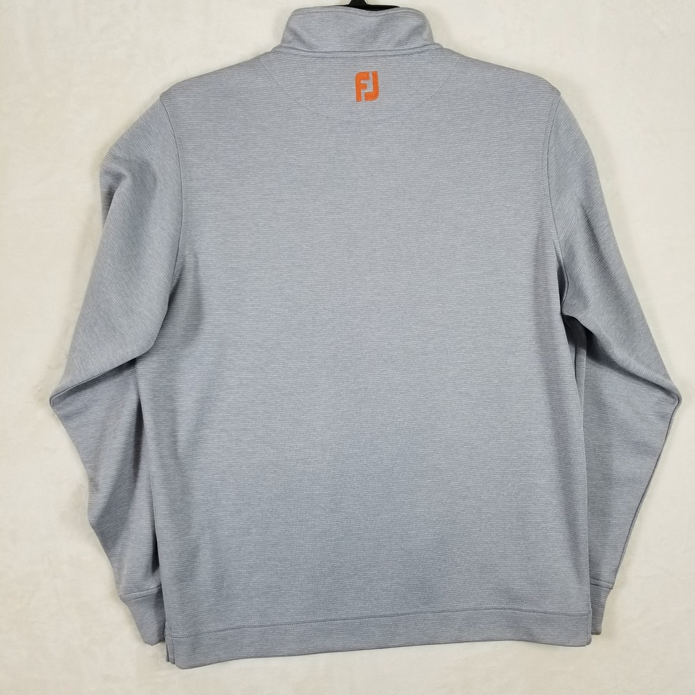 FootJoy‎ Mens Gray Heather Quarter Zip Golf Pullover Orange Accent Size L - Picture 2 of 7